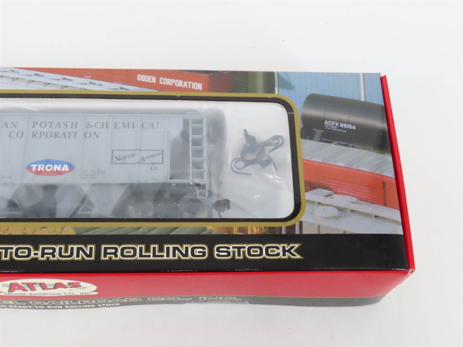LOT of 2 HO Scale Atlas American Potash 2-Bay Covered Hopper Cars SEALED