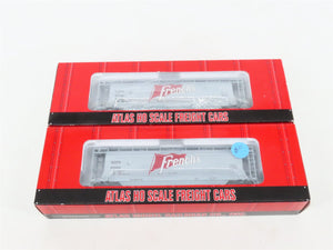 LOT of 2 HO Scale Atlas ACFX French's 3-Bay Cylindrical Covered Hoppers Cars
