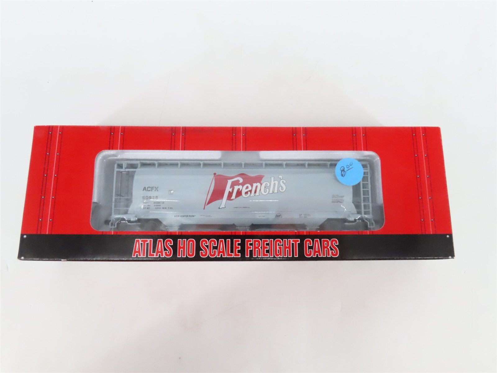 LOT of 2 HO Scale Atlas ACFX French's 3-Bay Cylindrical Covered Hoppers Cars