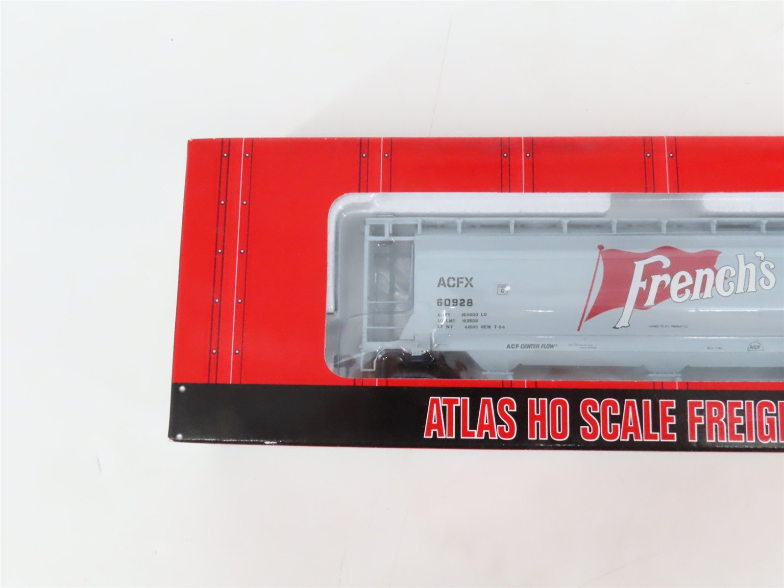 LOT of 2 HO Scale Atlas ACFX French's 3-Bay Cylindrical Covered Hoppers Cars