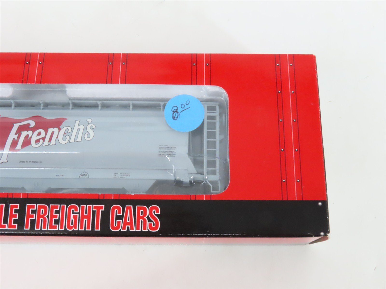 LOT of 2 HO Scale Atlas ACFX French's 3-Bay Cylindrical Covered Hoppers Cars