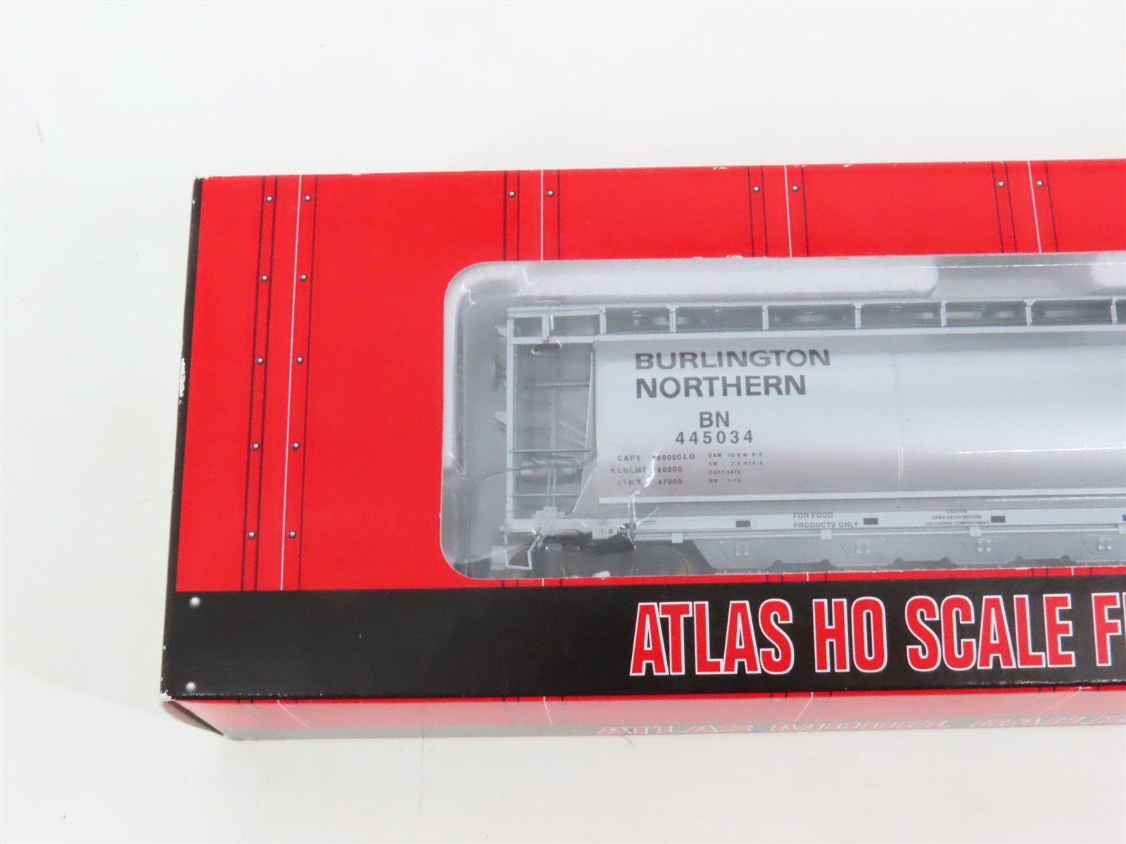 LOT of 2 HO Scale Atlas BN Burlington Northern 6-Bay Cylindrical Hopper Cars