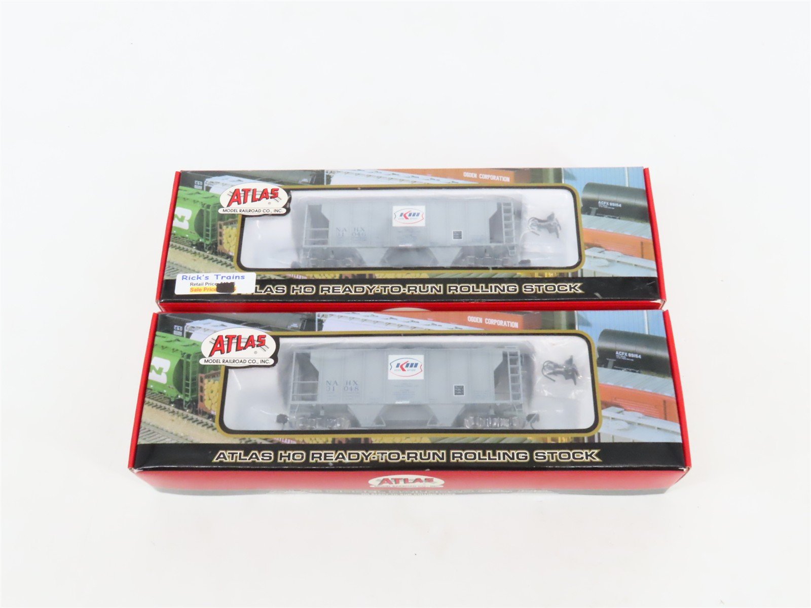 LOT of 2 HO Scale Atlas NAHX Kerr McGee PS-2 2-Bay Covered Hoppers SEALED