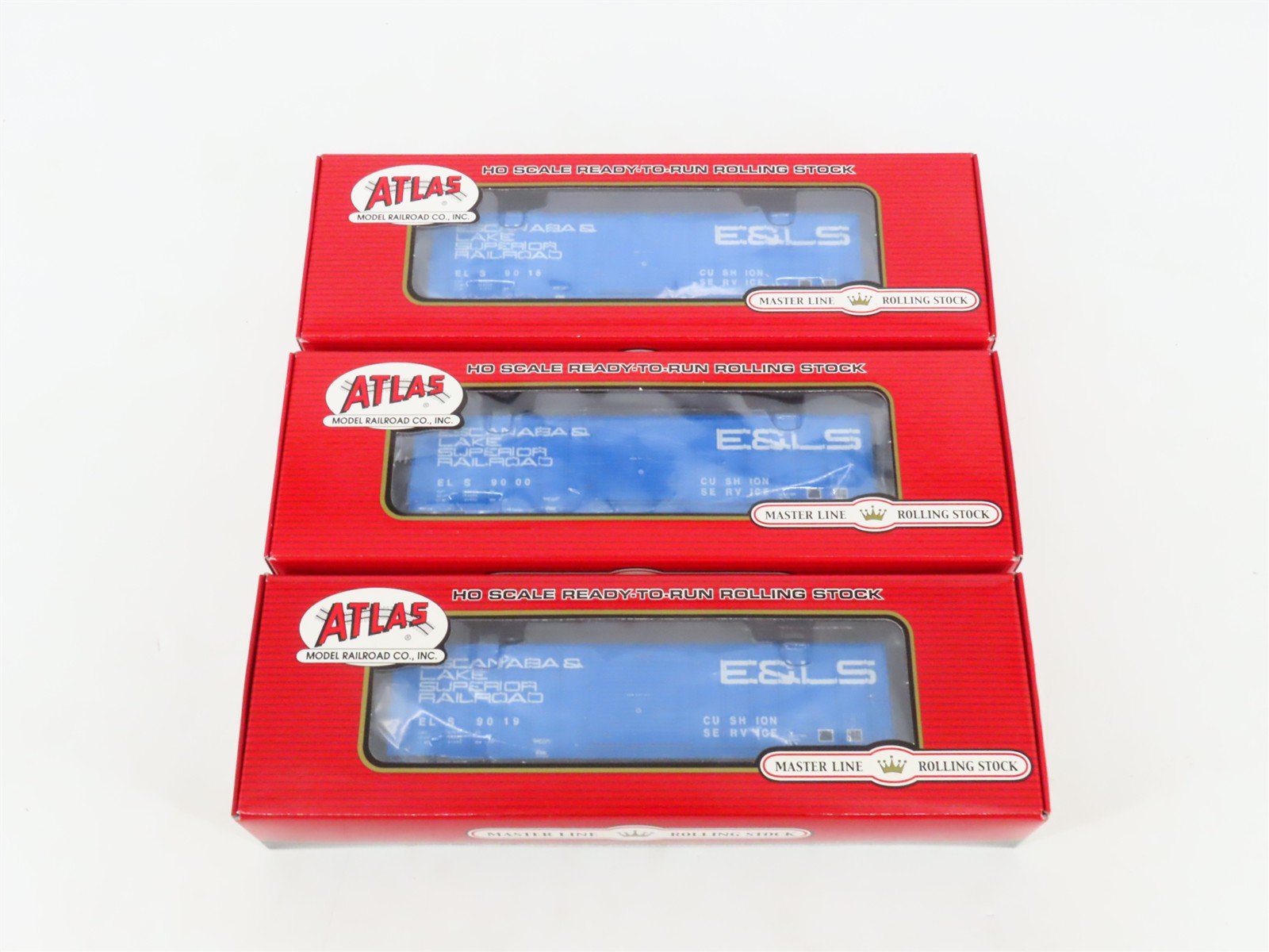 LOT of 3 HO Scale Atlas E&LS Escanaba & Lake Superior FMC 5077 Boxcars SEALED