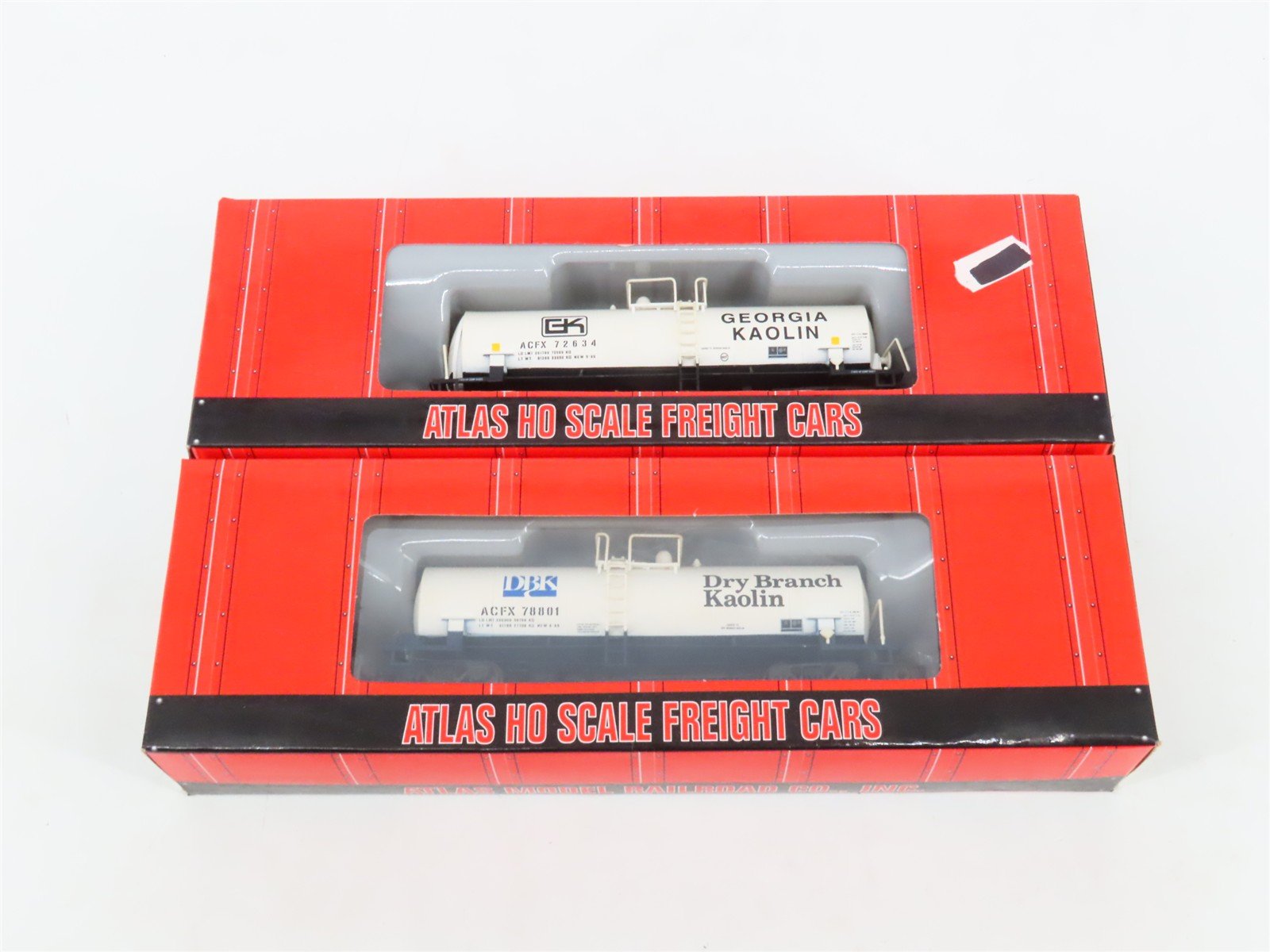 LOT of 2 HO Scale Atlas ACFX Georgia Kaolin/Dry Branch Kaolin Tankcars