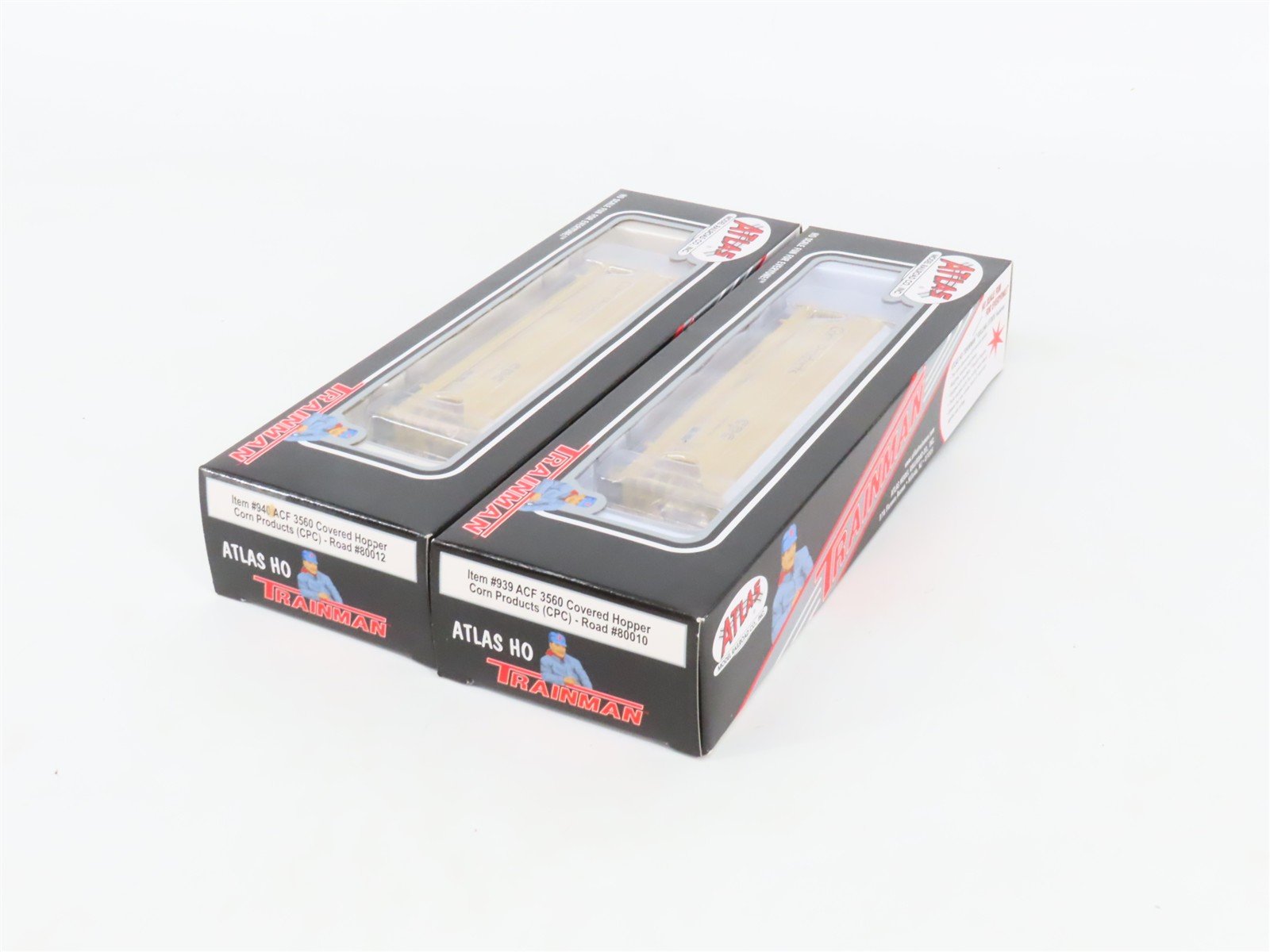 LOT of 2 HO Scale Atlas CCLX Corn Products 3-Bay Covered Hopper Cars