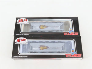 LOT of 2 HO Atlas DMIR Duluth Missabe & Iron Range 3-Bay Covered Hopper Cars
