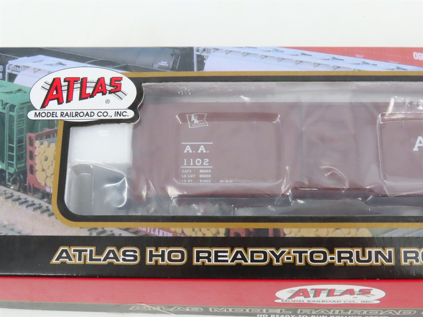 LOT of 2 HO Scale Atlas AA Ann Arbor 40' Boxcar & 2-Bay Covered Hopper Cars