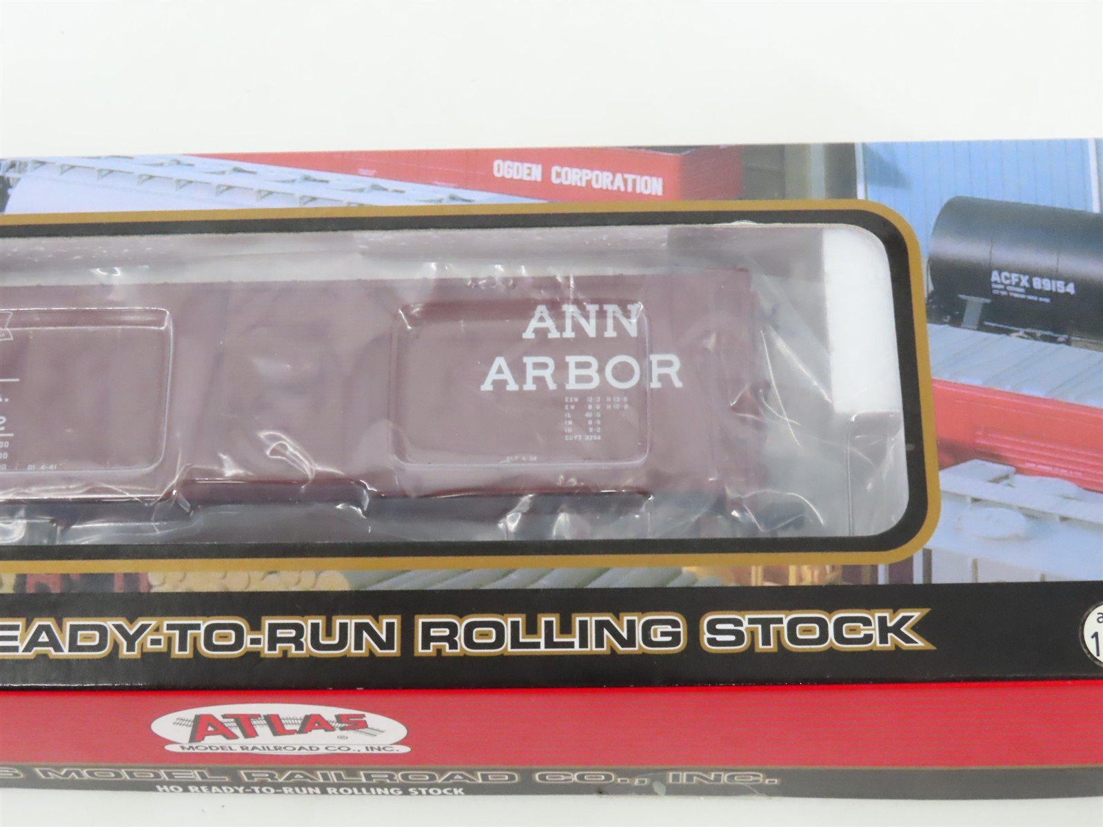 LOT of 2 HO Scale Atlas AA Ann Arbor 40' Boxcar & 2-Bay Covered Hopper Cars