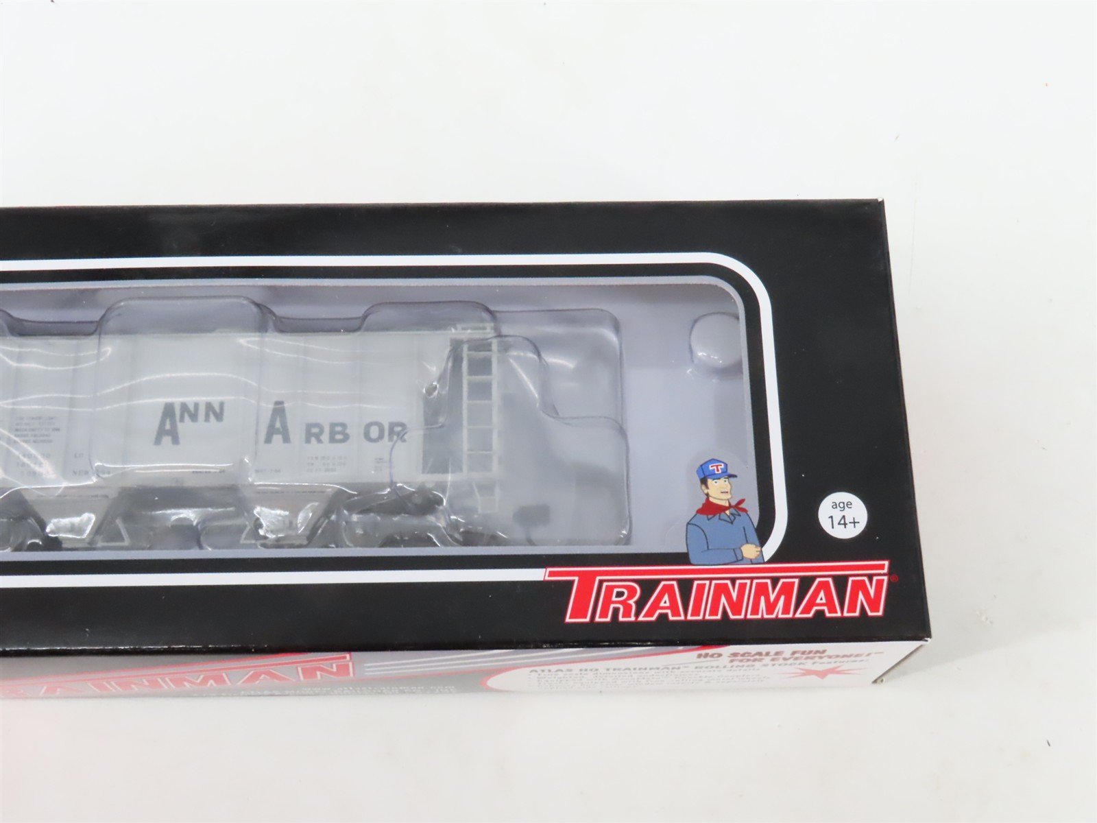 LOT of 2 HO Scale Atlas Trainman AA Ann Arbor 2-Bay Covered Hopper Cars