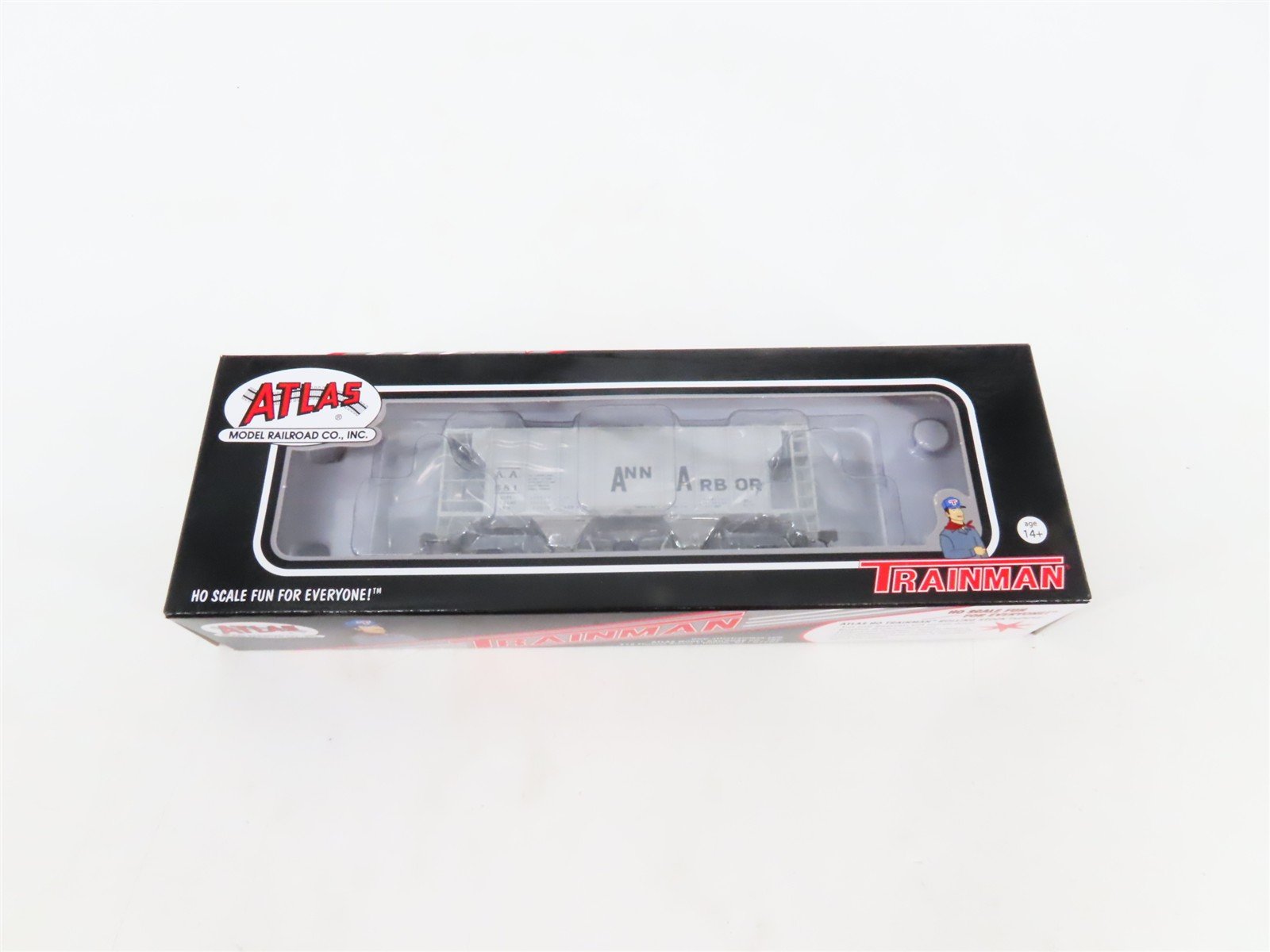 LOT of 2 HO Scale Atlas Trainman AA Ann Arbor 2-Bay Covered Hopper Cars