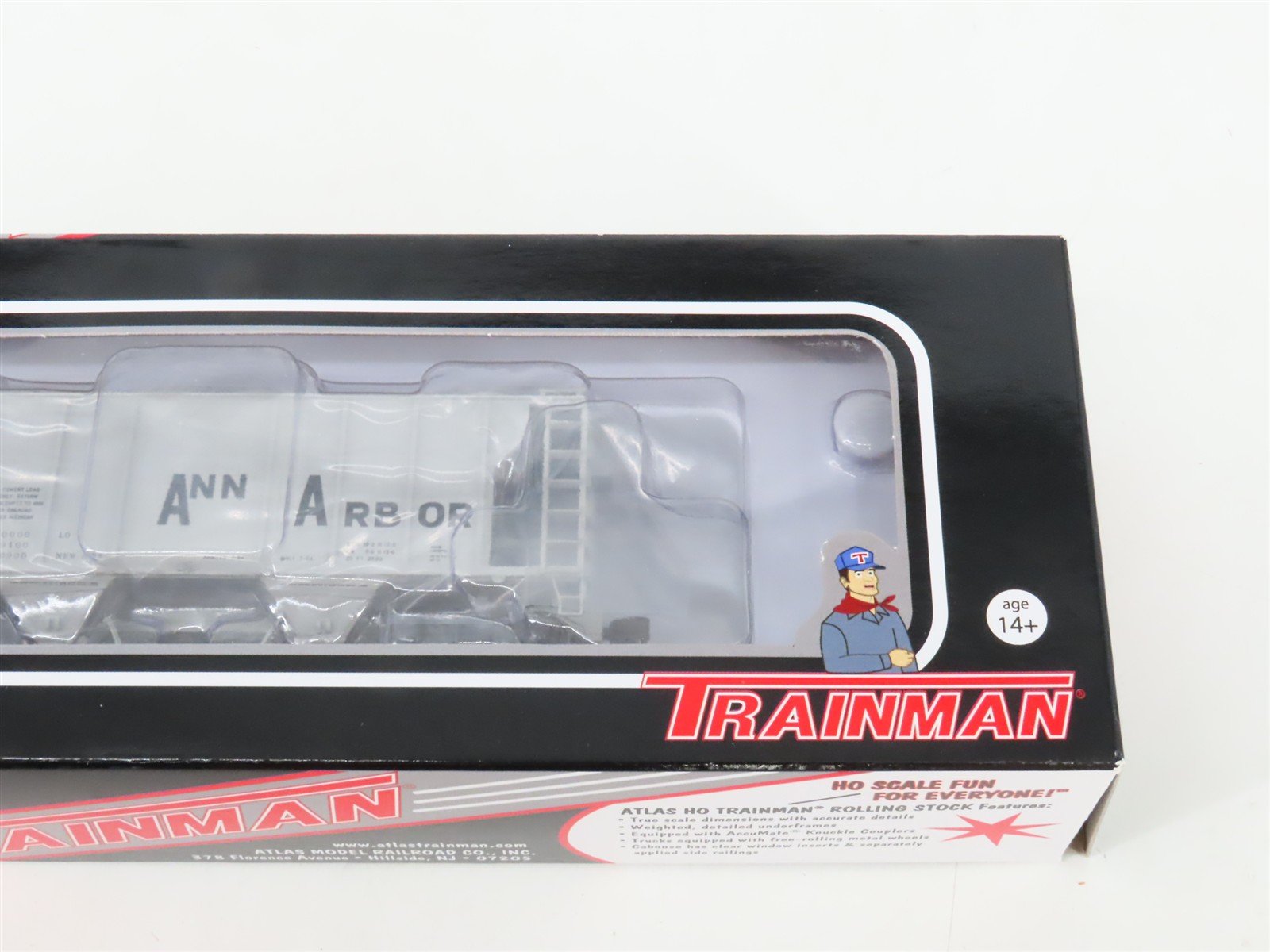 LOT of 2 HO Scale Atlas Trainman AA Ann Arbor 2-Bay Covered Hopper Cars