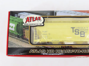 LOT of 2 HO Atlas TSBY Tuscola & Saginaw Bay 3-Bay Covered Hopper Cars SEALED