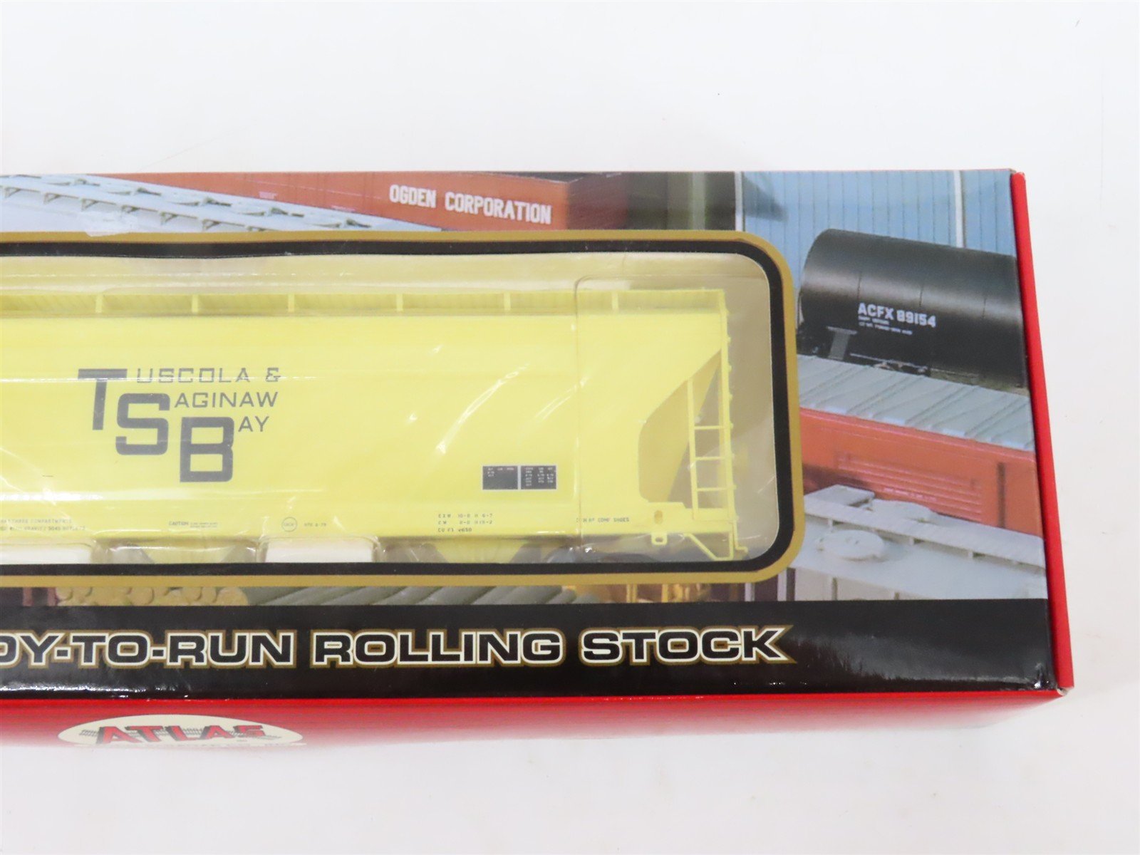 LOT of 2 HO Atlas TSBY Tuscola & Saginaw Bay 3-Bay Covered Hopper Cars SEALED