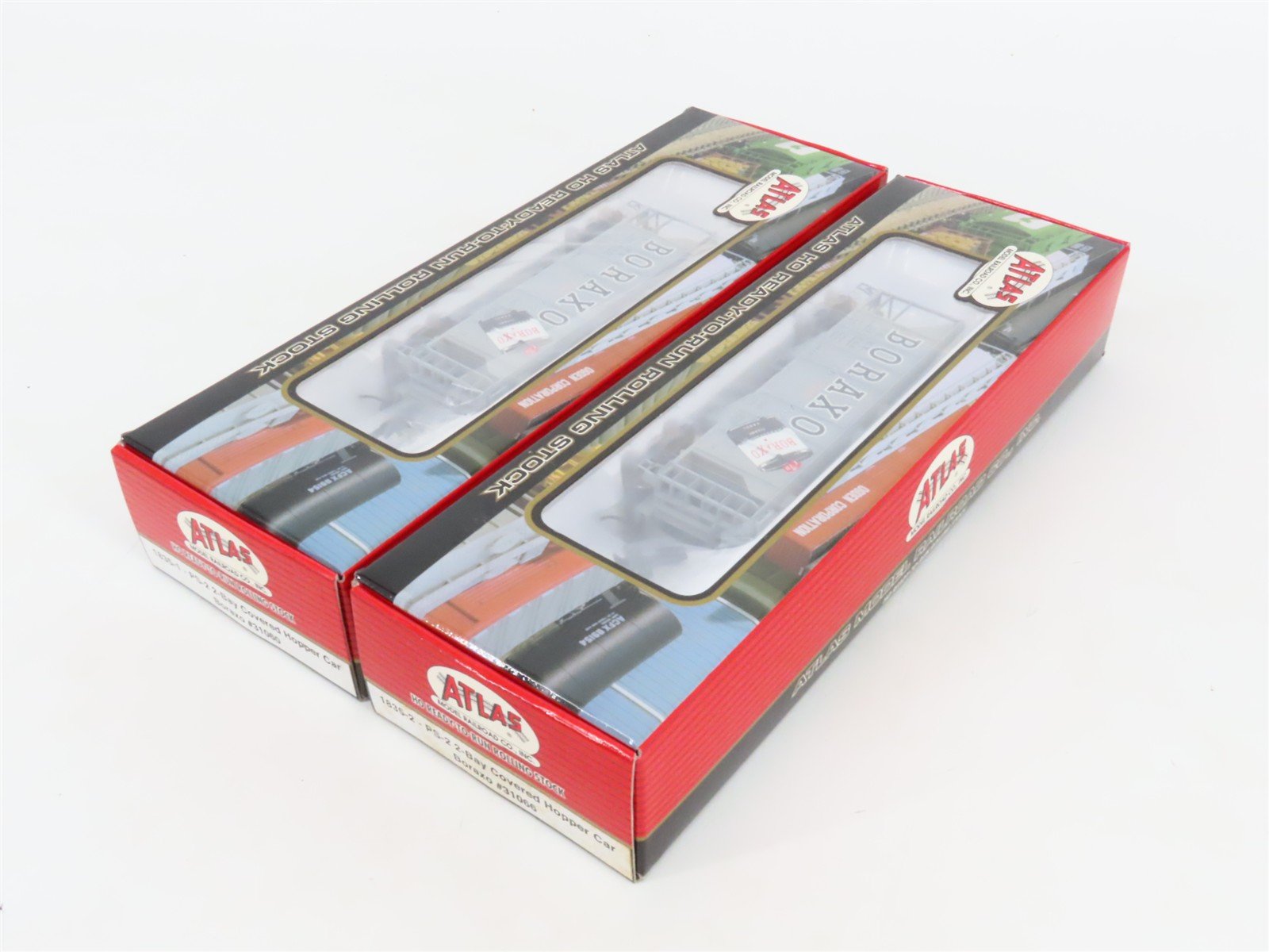 LOT of 2 HO Scale Atlas NAHX Boraxo 2-Bay Covered Hopper Cars SEALED