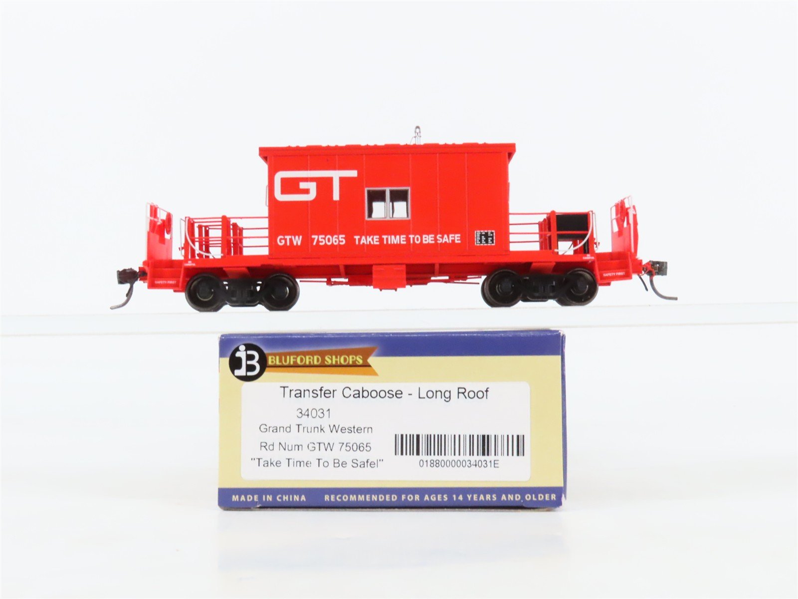 HO Scale Bluford Shop 34031 GTW Grand Trunk Western Transfer Caboose #75065
