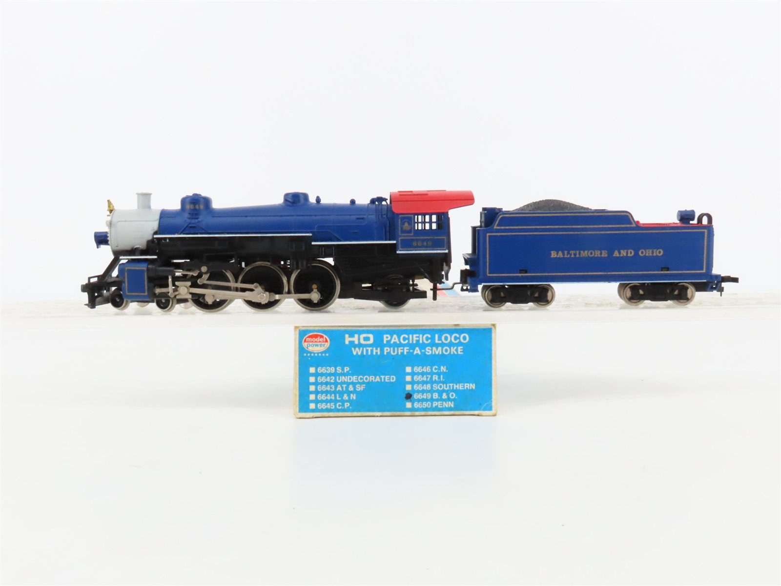 HO Scale Model Power 6649 B&O Baltimore & Ohio 4-6-2 Steam Locomotive #6649