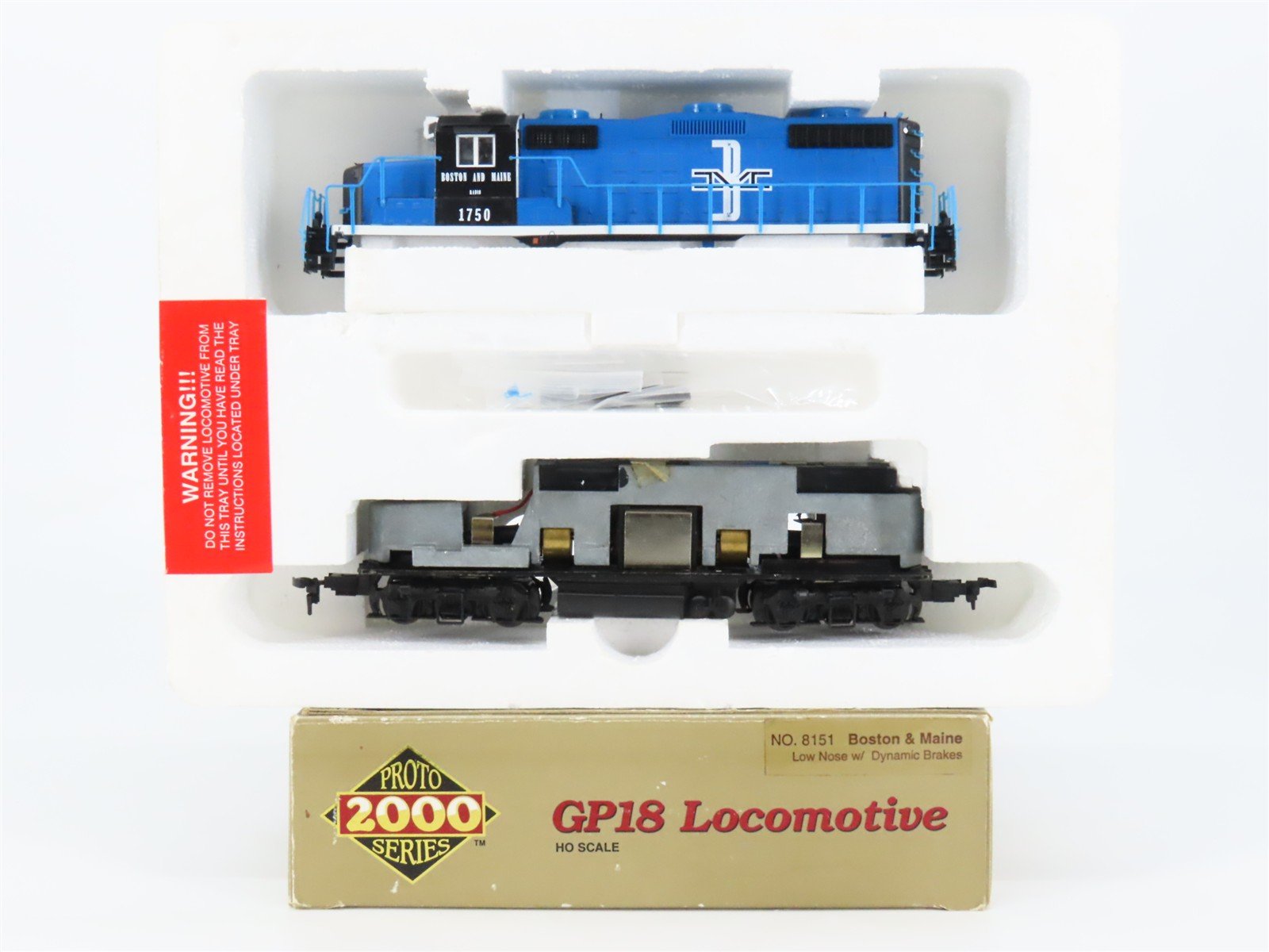 HO Scale Proto 2000 8151 B&M Boston & Maine EMD GP18 Diesel #1750 - BAD GEARS