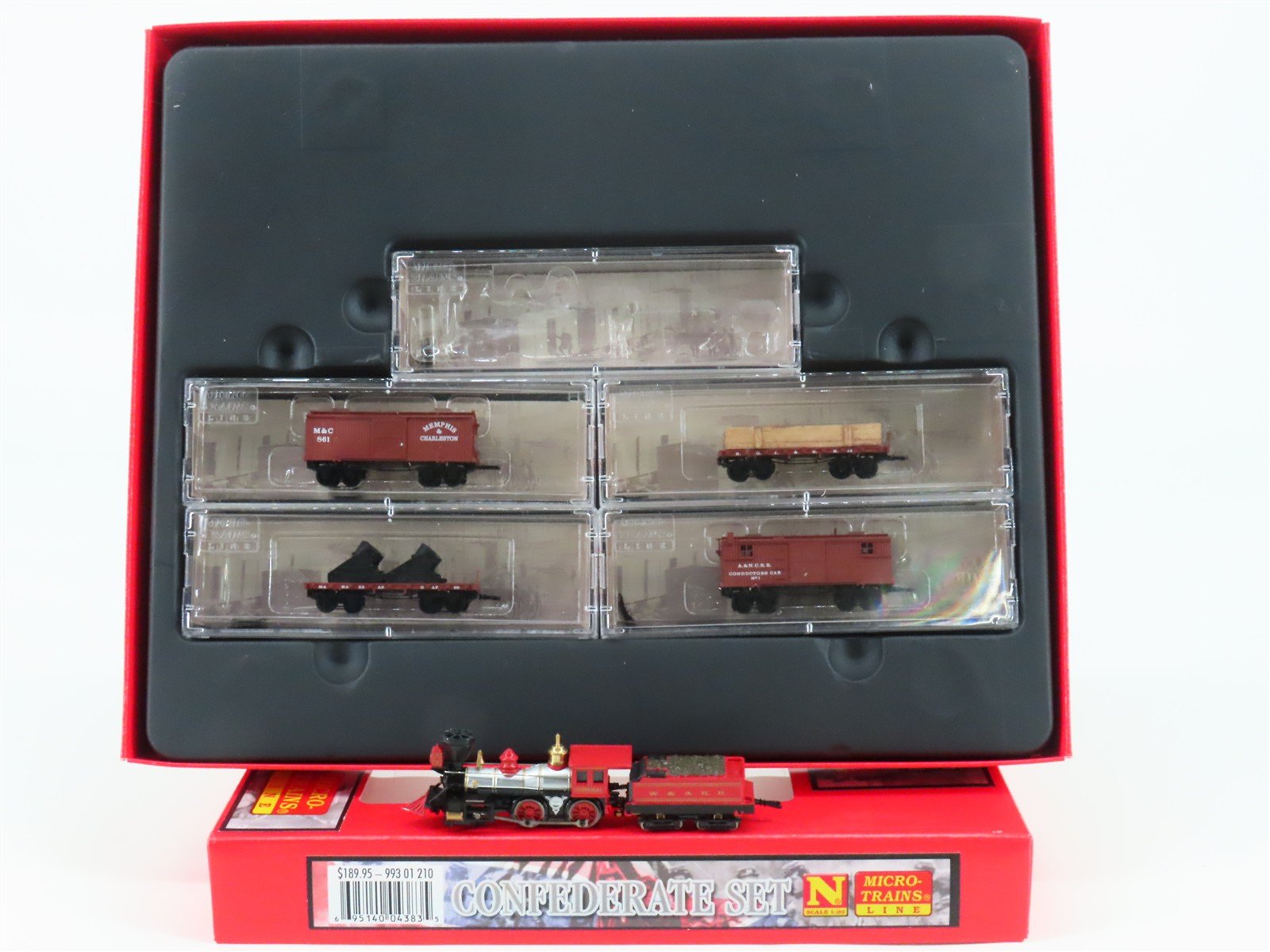 N Micro-Trains MTL/Bachmann 99301210 Civil War Confederate 4-4-0 Steam Train Set