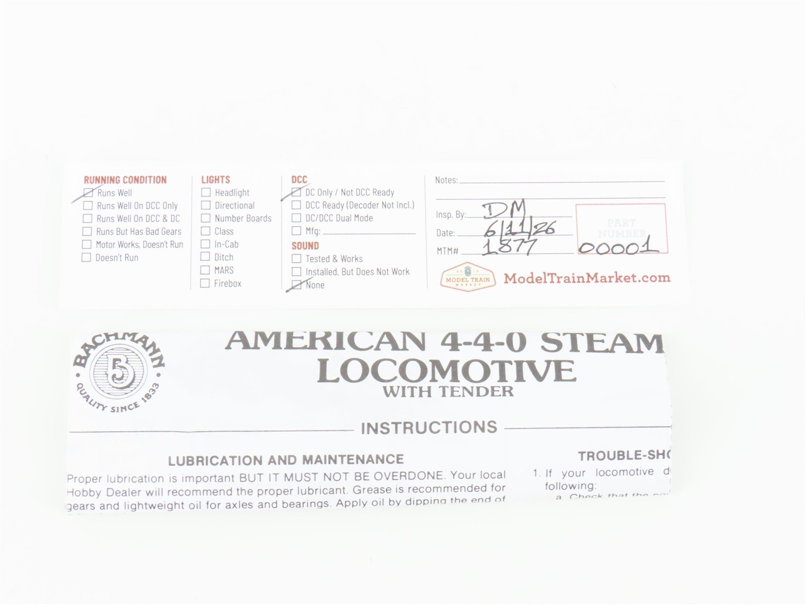N Micro-Trains MTL/Bachmann 99301210 Civil War Confederate 4-4-0 Steam Train Set