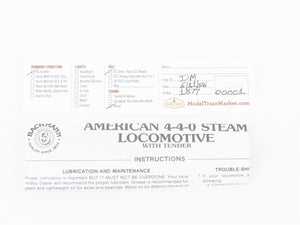 N Micro-Trains MTL/Bachmann 99301210 Civil War Confederate 4-4-0 Steam Train Set
