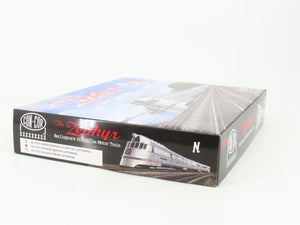 N Scale Con-Cor 001-8731 CB&Q Pioneer Zephyr Streamliner 3-Unit Set - DCC Ready