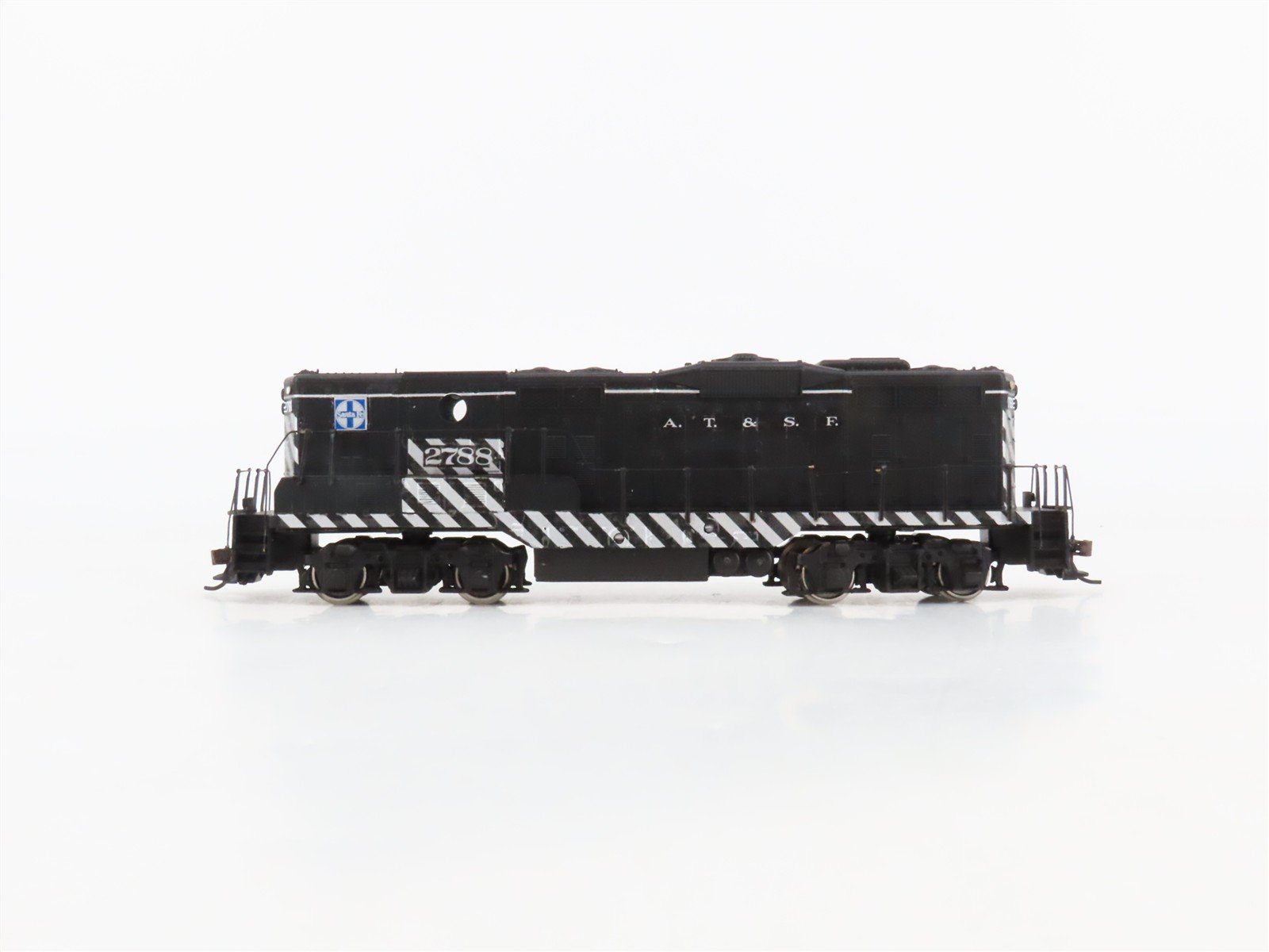 HO Athearn ATSF Santa Fe "Zebra Stripe" GP7B Diesel #2788 - Unpowered - Custom