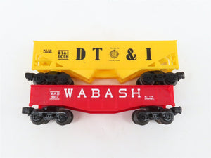O Gauge 3-Rail Lionel DT&I/CR/WAB/UP Gondola, Hopper, Boxcar & Caboose