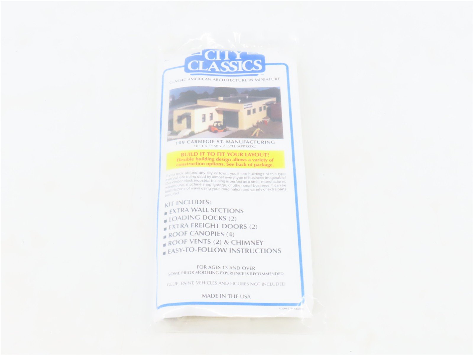 HO Scale City Classics 109 Carnegie St Manufacturing Building Kit