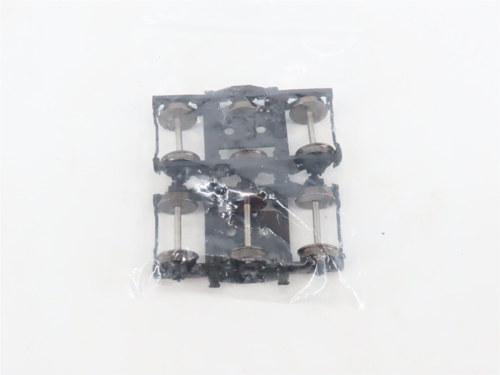 HO Scale BRASS 6-Wheel Black Passenger Trucks w/ Metal Wheels - 1 Pair