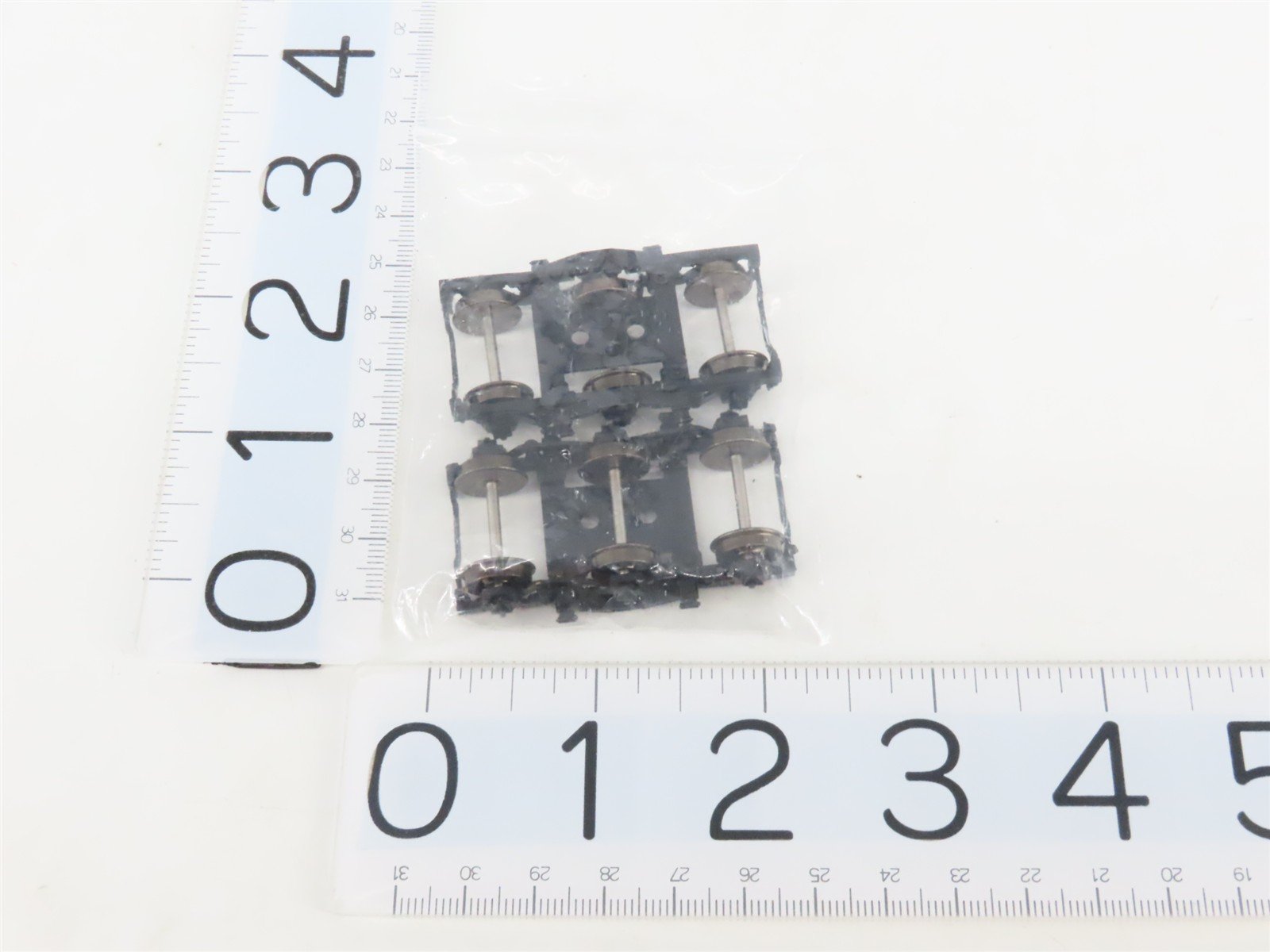 HO Scale BRASS 6-Wheel Black Passenger Trucks w/ Metal Wheels - 1 Pair