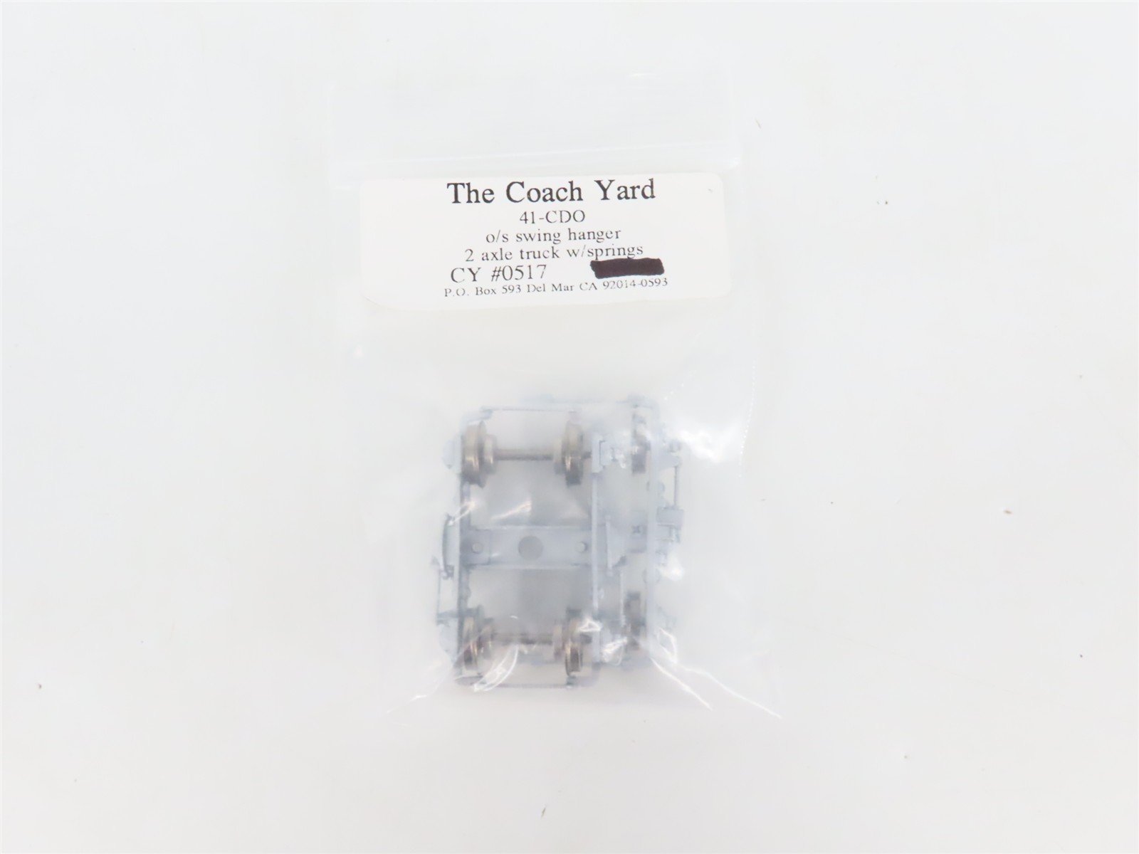 HO Coach Yard BRASS #0517 Silver 41-CDO O/S Swing Hanger 4-Wheel Trucks - 1 Pair