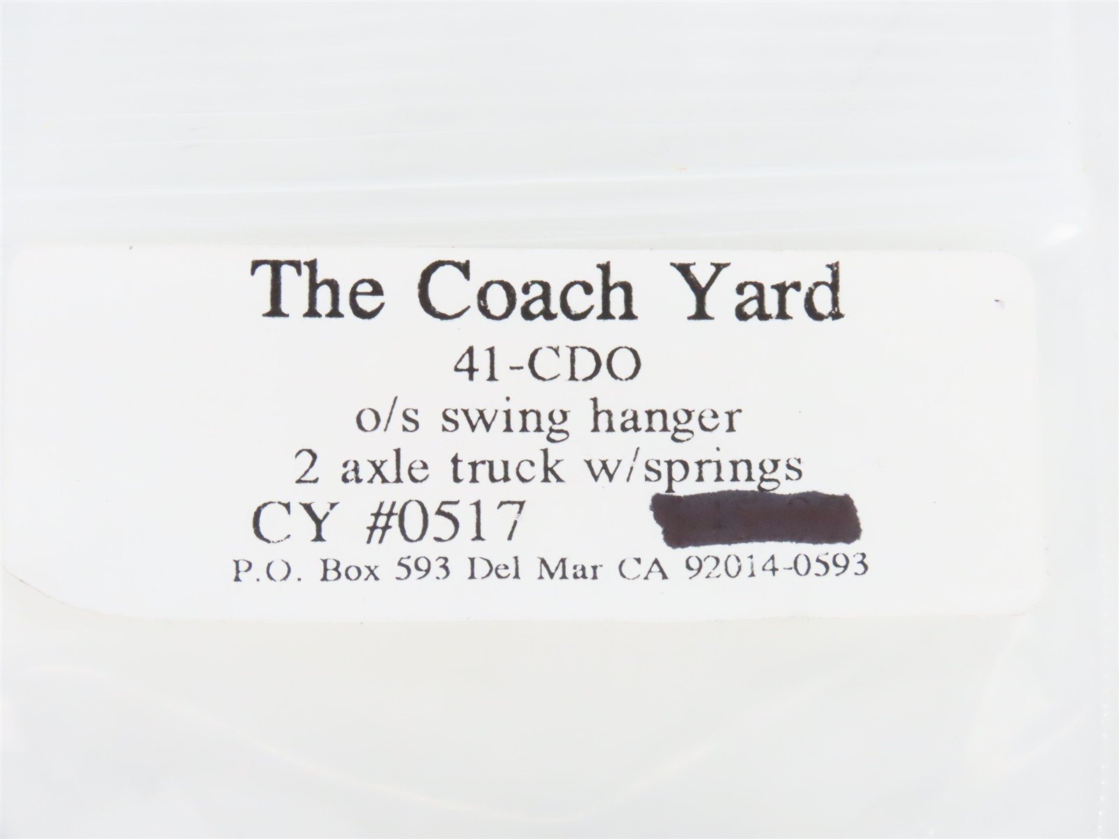 HO Coach Yard BRASS #0517 Silver 41-CDO O/S Swing Hanger 4-Wheel Trucks - 1 Pair