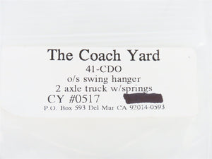 HO Coach Yard BRASS #0517 Silver 41-CDO O/S Swing Hanger 4-Wheel Trucks - 1 Pair