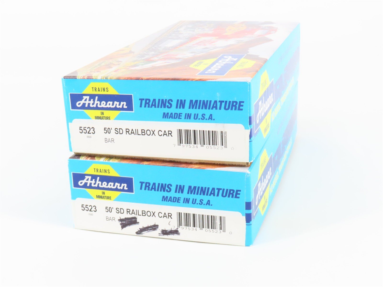 LOT of 2 HO Scale Athearn Kit #5523 BAR Bangor & Aroostook 50' Box Car #5694