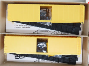 LOT of 4 HO Scale Accurail Kit #5100 Undecorated Yellow 50' Plug Door Box Car