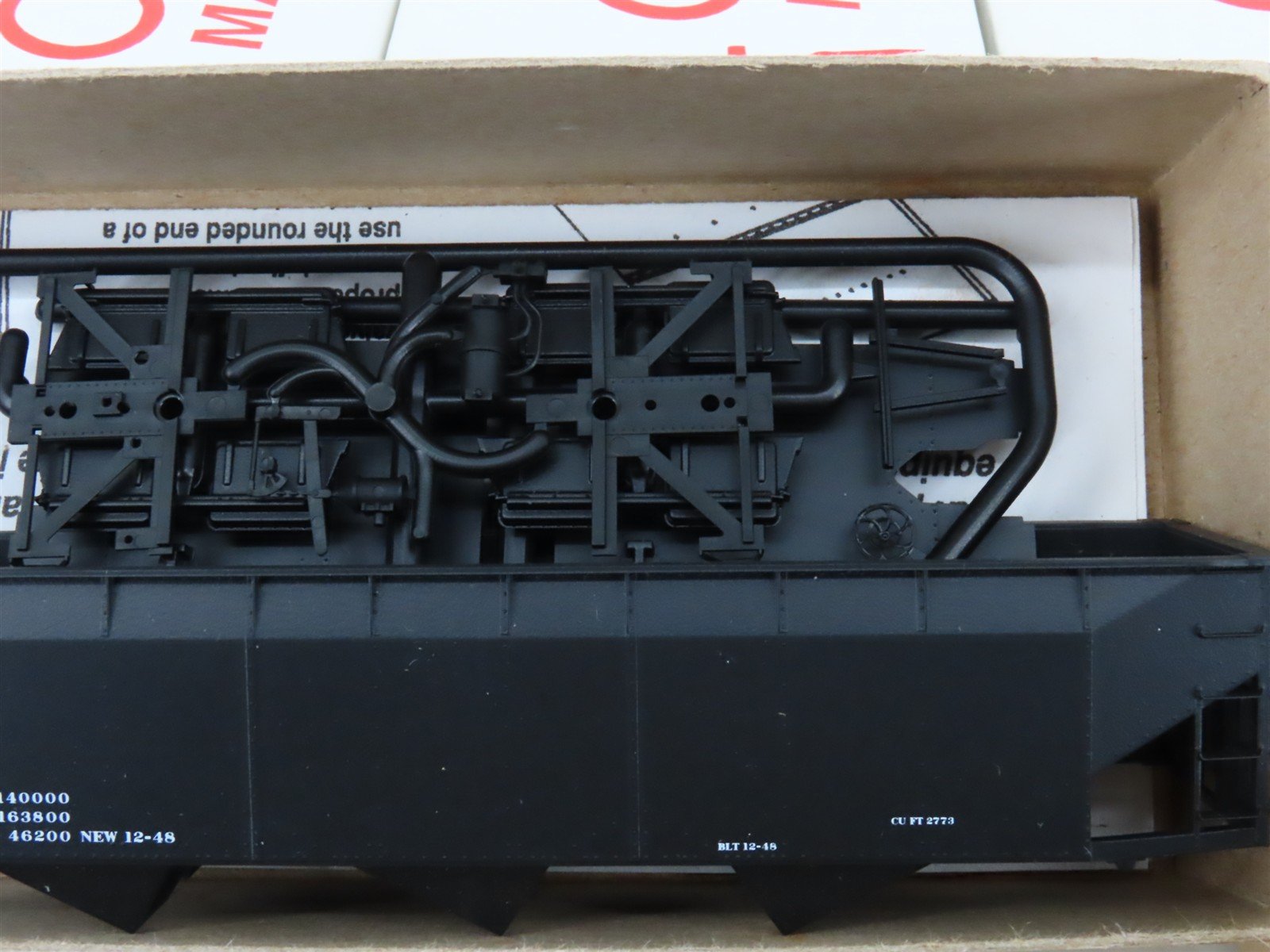 LOT of 4 HO Scale Accurail Kit #7597 Data Only Black AAR 3-Bay Open Hopper