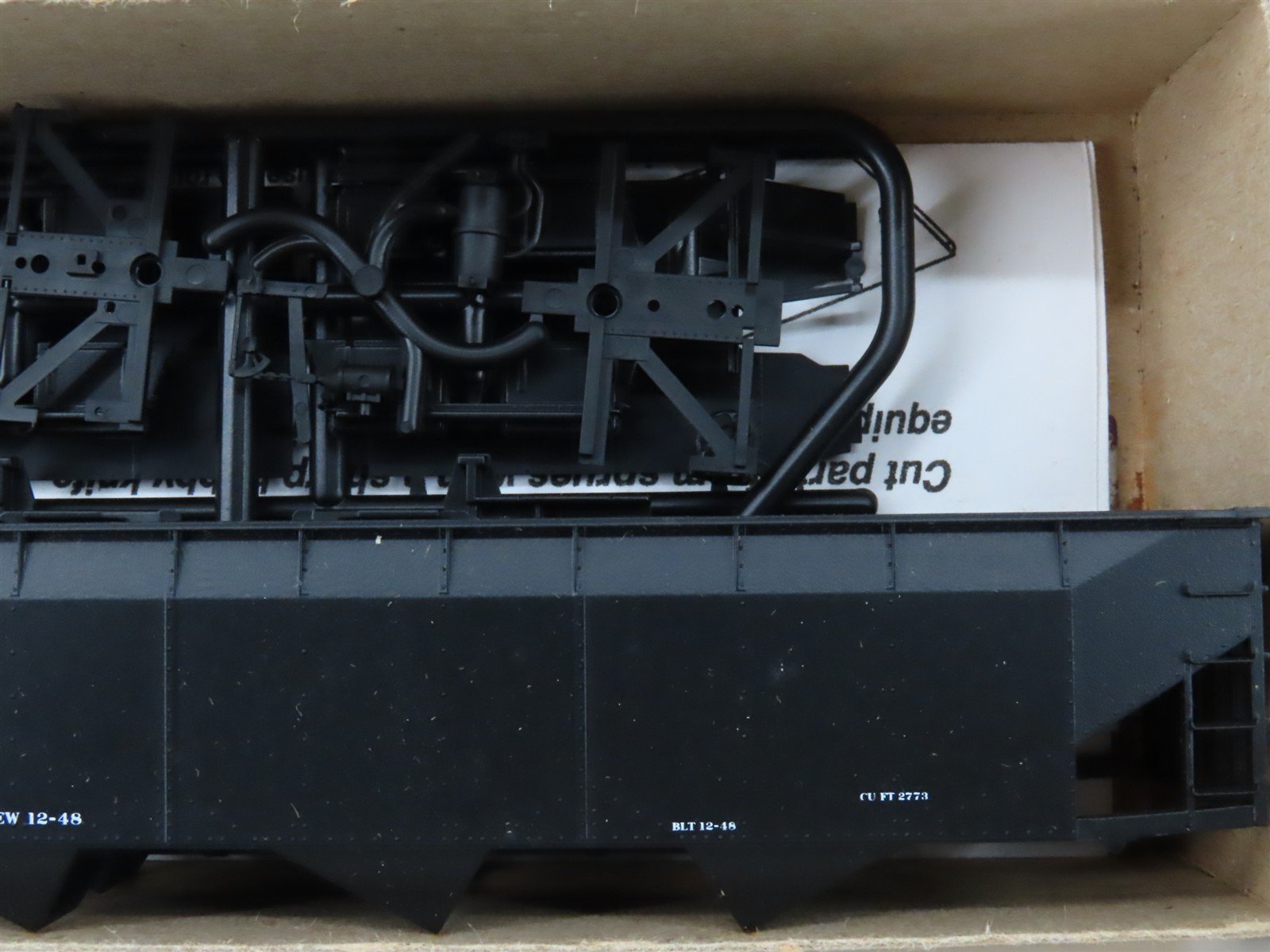 LOT of 4 HO Scale Accurail Kit #7597 Data Only Black AAR 3-Bay Open Hopper