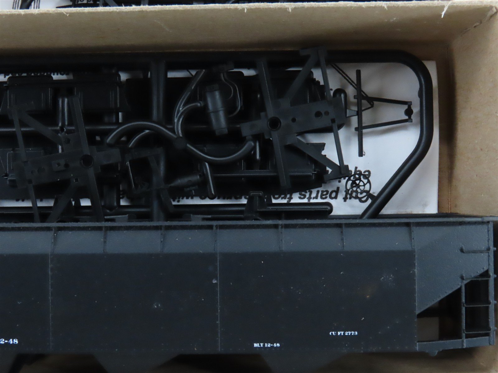 LOT of 4 HO Scale Accurail Kit #7597 Data Only Black AAR 3-Bay Open Hopper