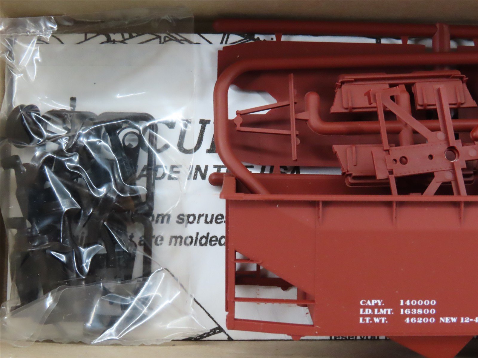 LOT of 4 HO Scale Accurail Kit #7599 Data Only Oxide AAR 3-Bay Open Hopper