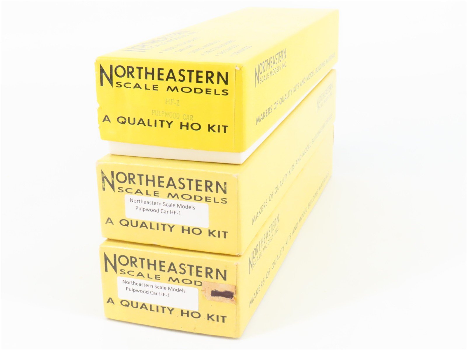 LOT of 3 HO Scale Northeastern Craftsman Kit #HF-1 Undecorated Pulpwood Flat Car