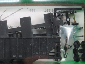 LOT of 4 HO Scale Bowser Kit #10951 Data Only Black 70-Ton 3-Bay Hopper - SEALED