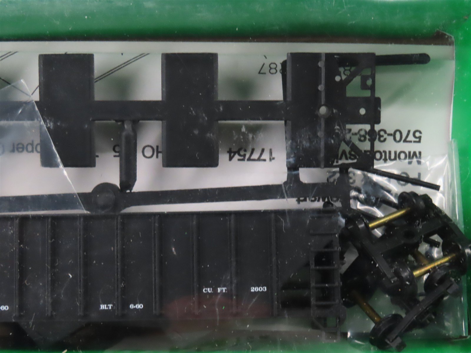 LOT of 4 HO Scale Bowser Kit #10951 Data Only Black 70-Ton 3-Bay Hopper - SEALED