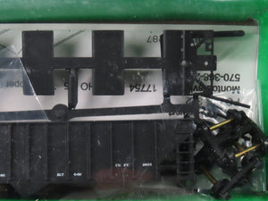 LOT of 4 HO Scale Bowser Kit #10951 Data Only Black 70-Ton 3-Bay Hopper - SEALED