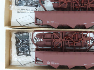 LOT of 8 HO Scale Accurail Kit #7598 Data Only Mineral Red AAR 3-Bay Open Hopper