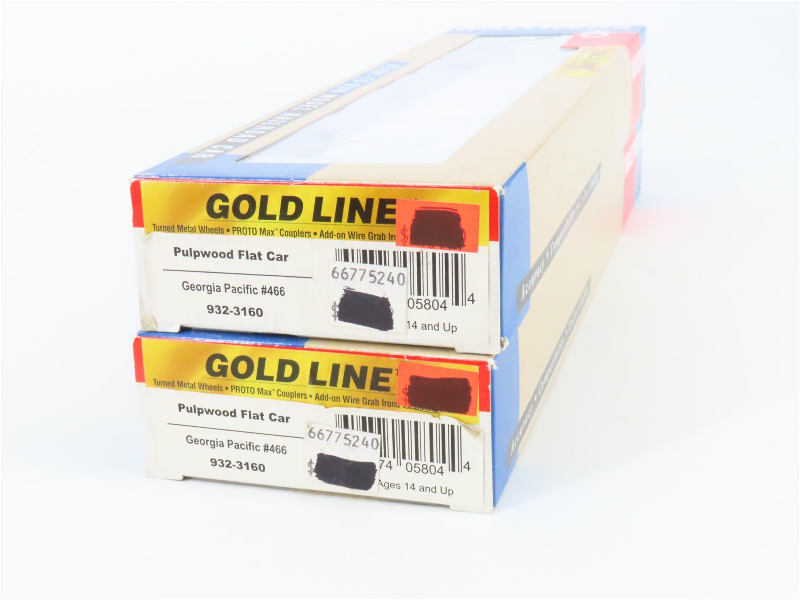 LOT of 2 Walthers Gold Line 932-3160 GSPX Georgia Pacific Pulpwood Flatcars