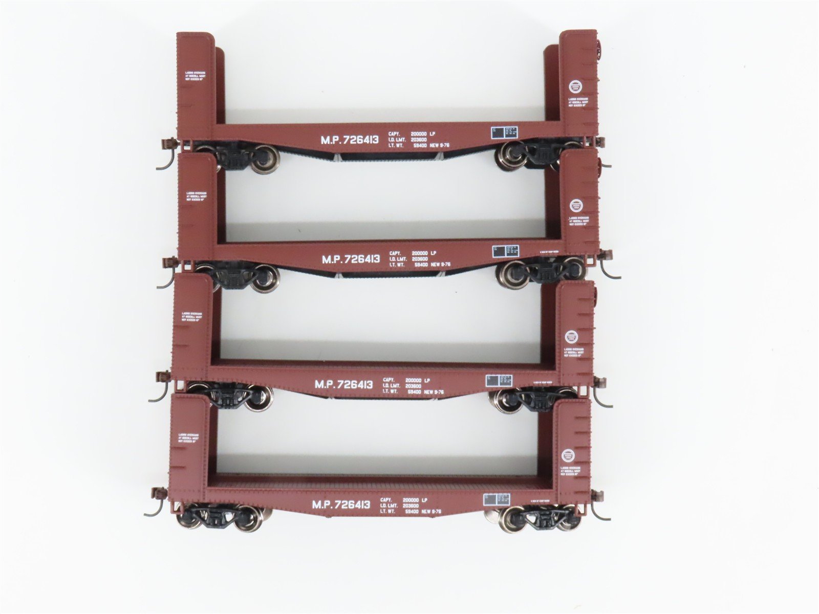 LOT of 4 Athearn ATH81496 MP Missouri Pacific 40' Pulpwood Flatcars