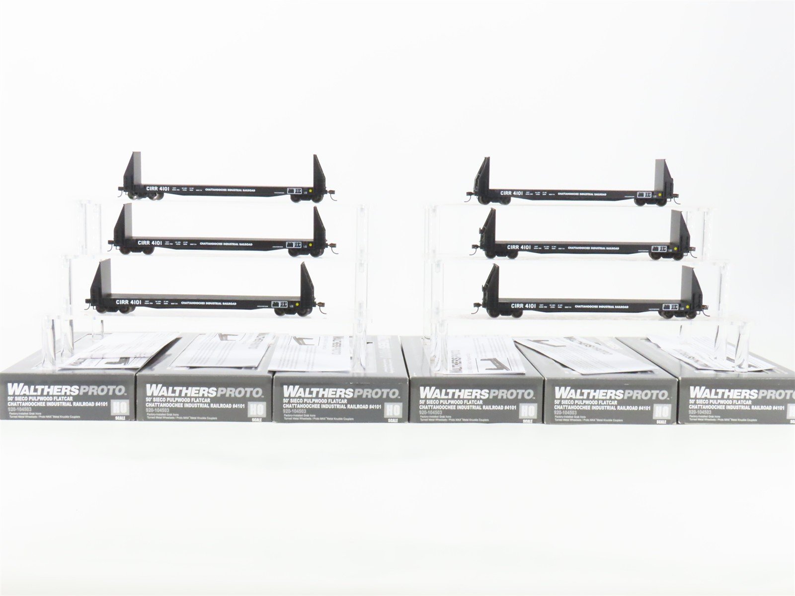 LOT Of 6 HO Walthers Proto 920-104503 CIRR Chattahoochee 50' Pulpwood Flatcars