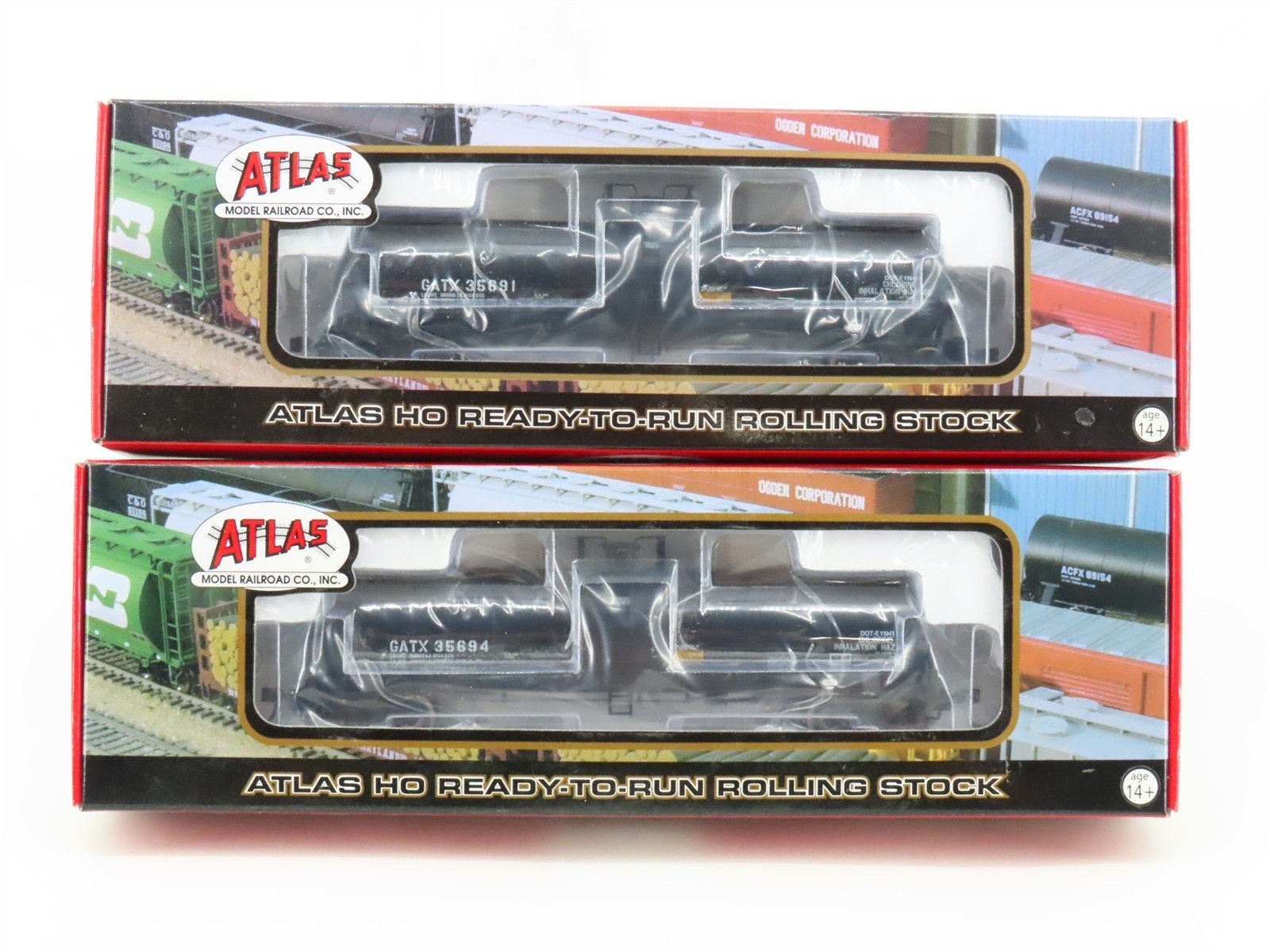 LOT of 2 HO Scale Atlas GATX General American 17k Gal Tankcars SEALED