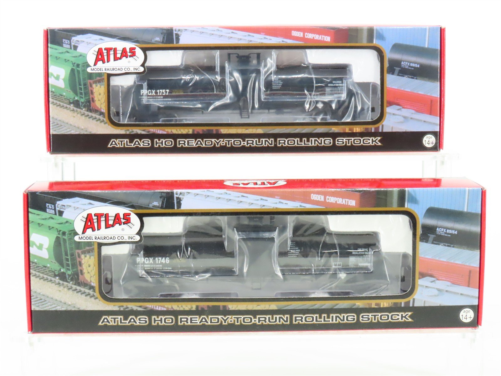 LOT of 2 HO Scale Atlas PPGX Leasing 17k Gal Tankcars SEALED